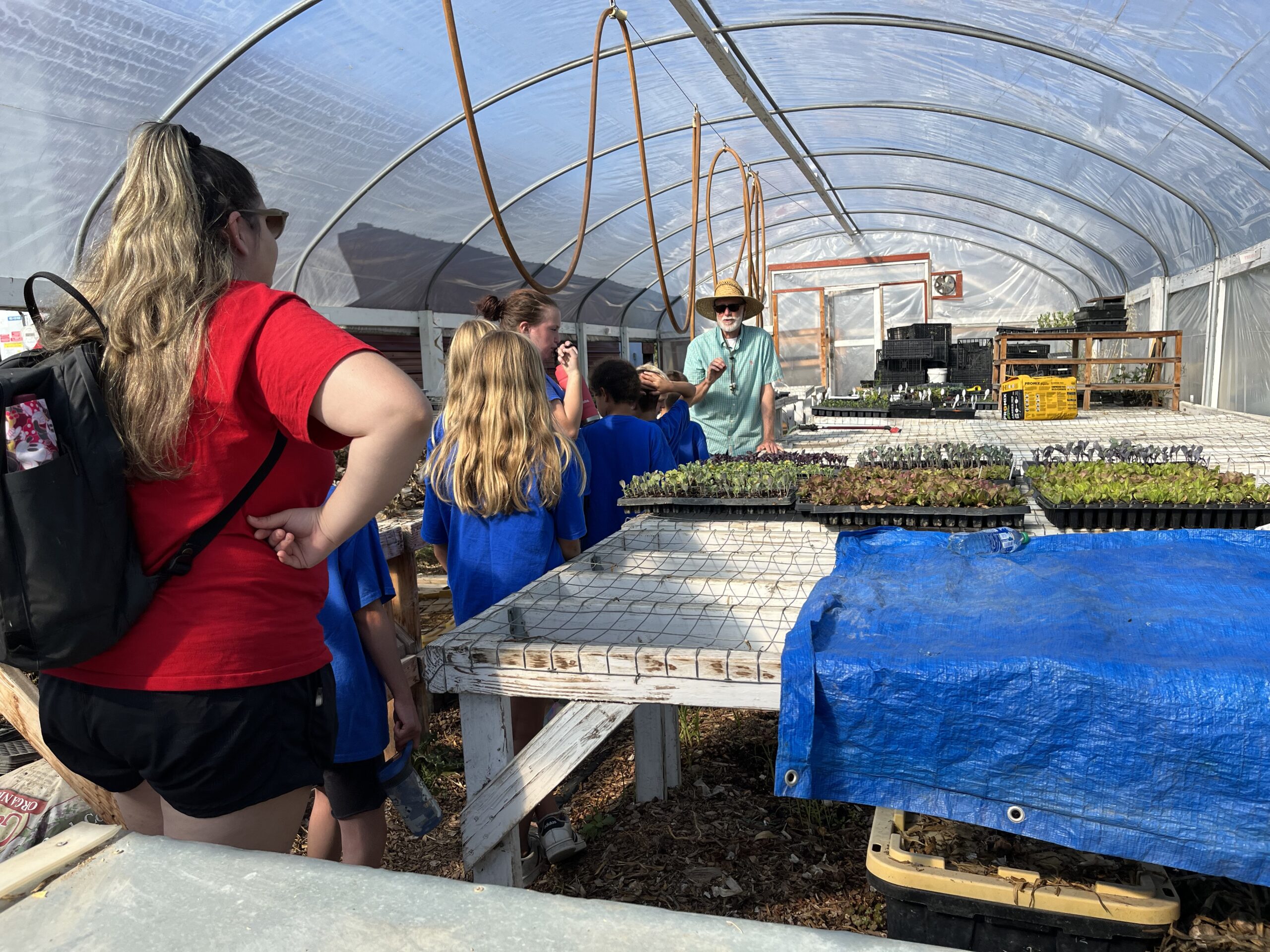 kids in greenhouse