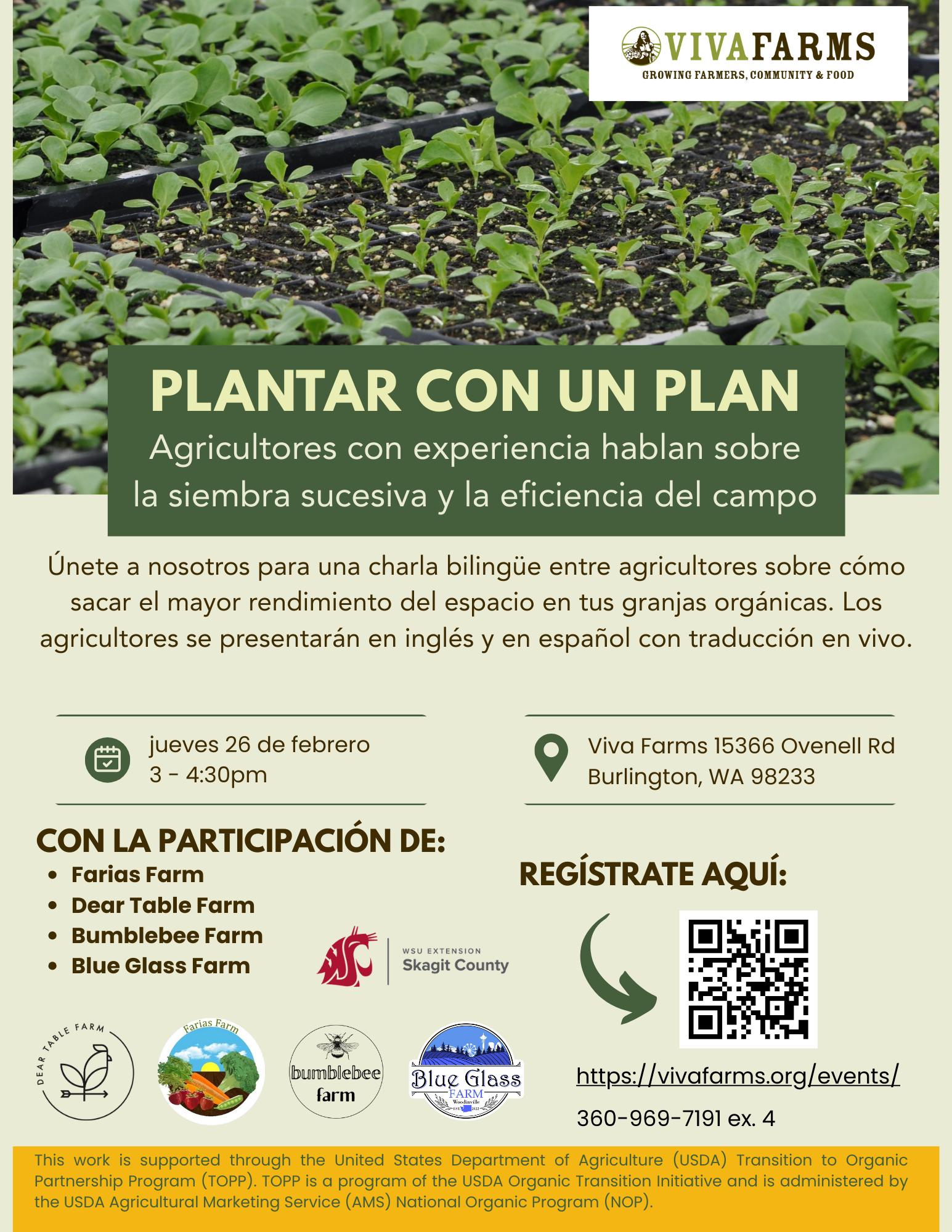 cartel por el taller "Plantar con un plan"
